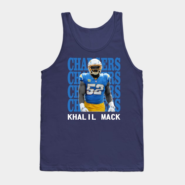 Los Angeles Chargers Khalil Mack 52 Tank Top by Thejockandnerd